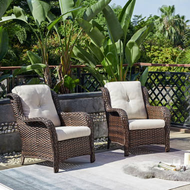 Tan wicker patio online chairs